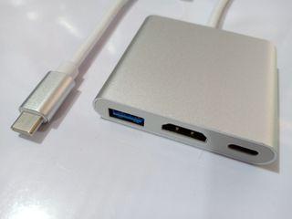 Thunderbolt USB Type C to HDMI 3 in 1 Digital AV Multiport Adapter Active Converter