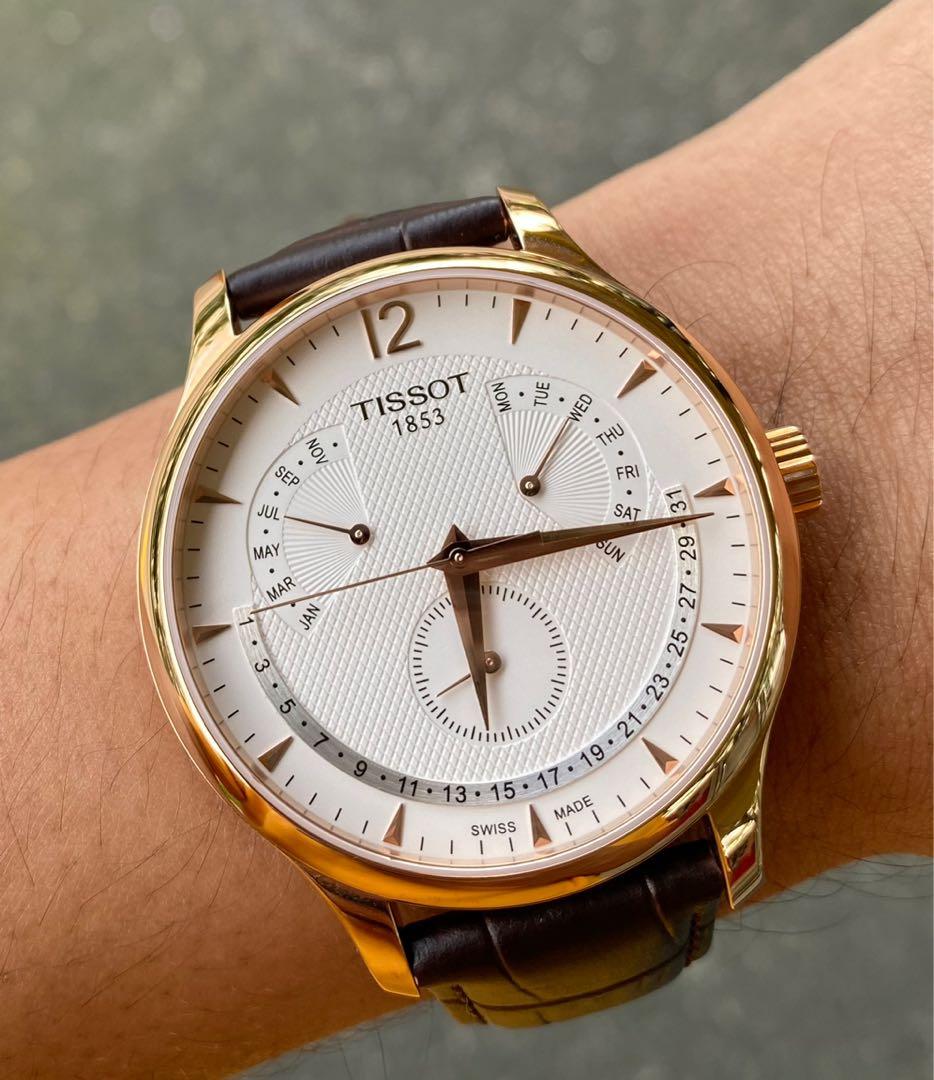 TISSOT Men s Watch Tradition Perpetual Calendar Brown