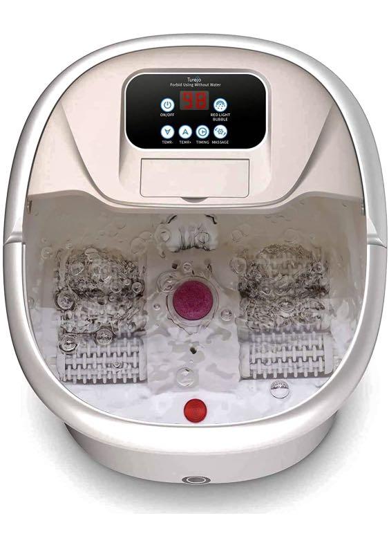 Turejo Foot Spa Bath Massager with Heat Bubbles, Upgraded 6 Automatic