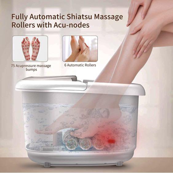 Turejo Foot Spa Bath Massager with Heat Bubbles, Upgraded 6 Automatic