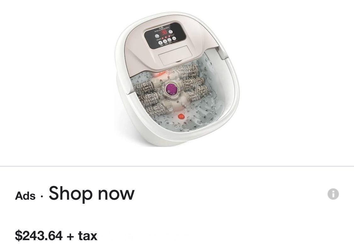 Turejo Foot Spa Bath Massager with Heat Bubbles, Upgraded 6 Automatic