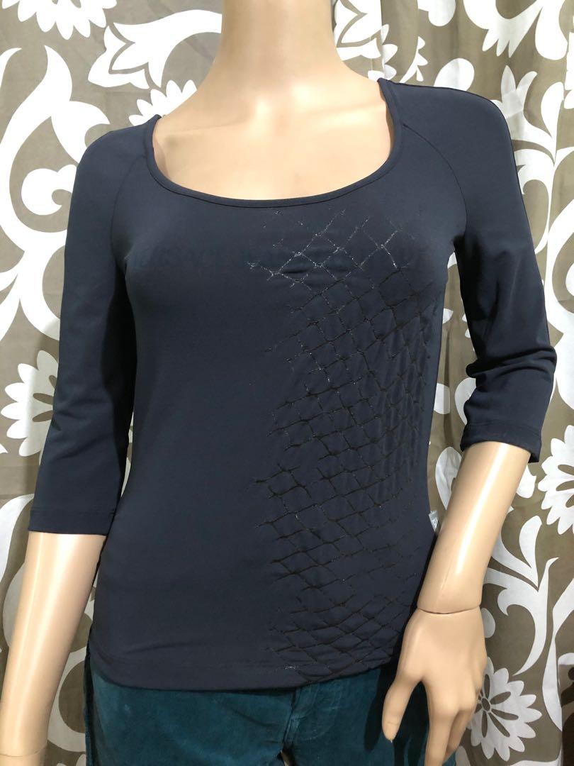 VERSACE JEANS COUTURE blue top S (Category: Luxury Apparel) located in Baguio. Submitted by princessjhade (Listing ID 1116240819, Image 2). Description: Small Vgc Plus sf.