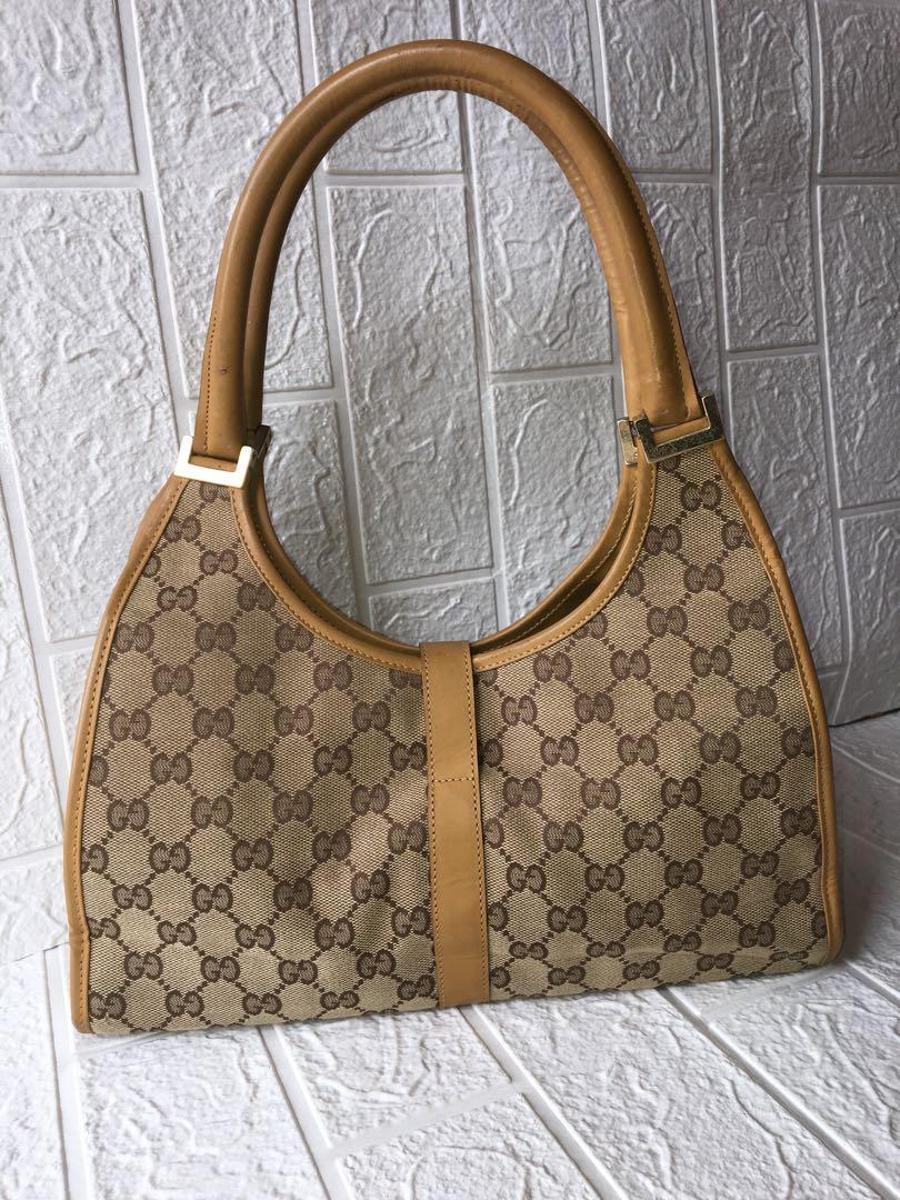 Vintage Gucci GG Monogram Jackie Shoulder Handbag Luxury Bags