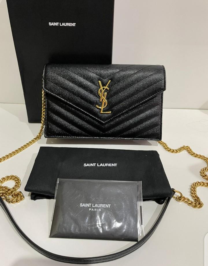 Preloved 2018 YSL WOC 19cm Black Caviar GHW (db booklet box) - 12,250.000;  jt
