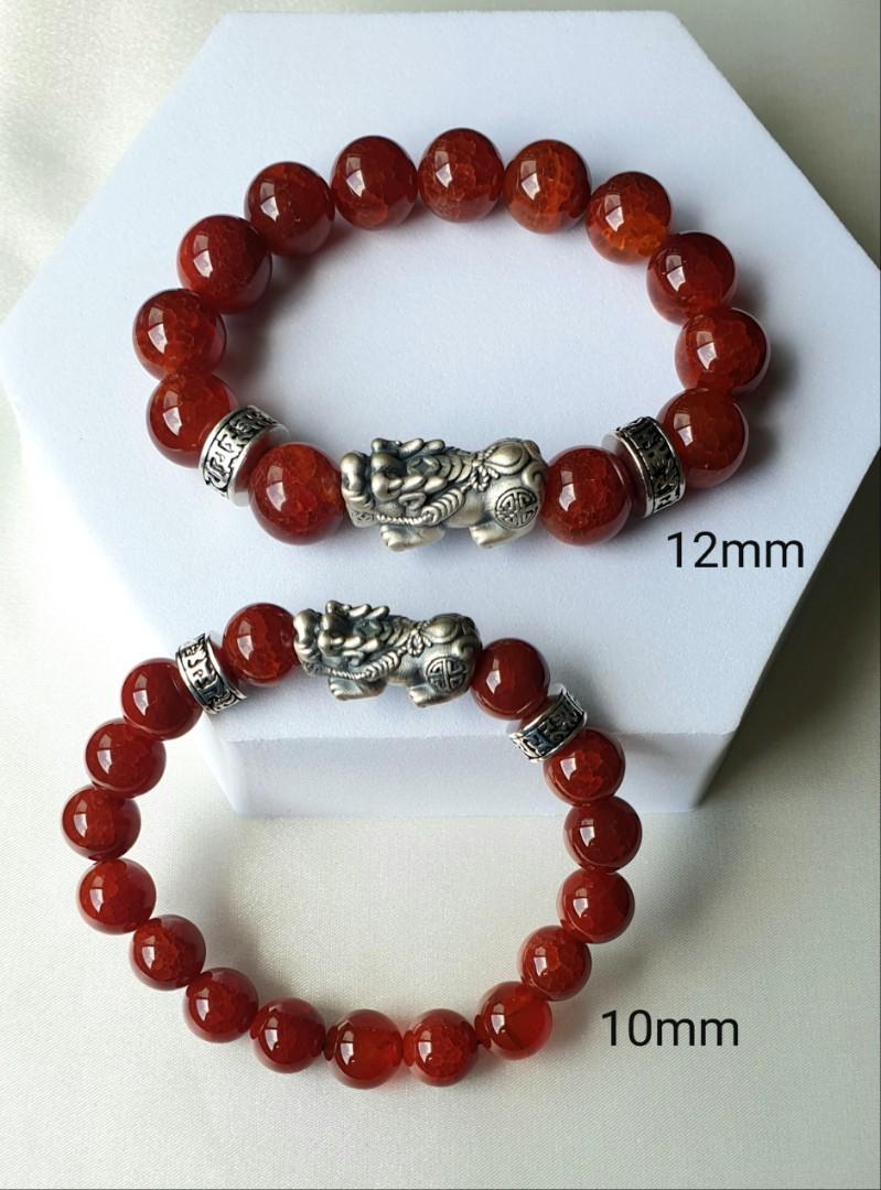 Red agate silver pixiu cheap charm bracelet