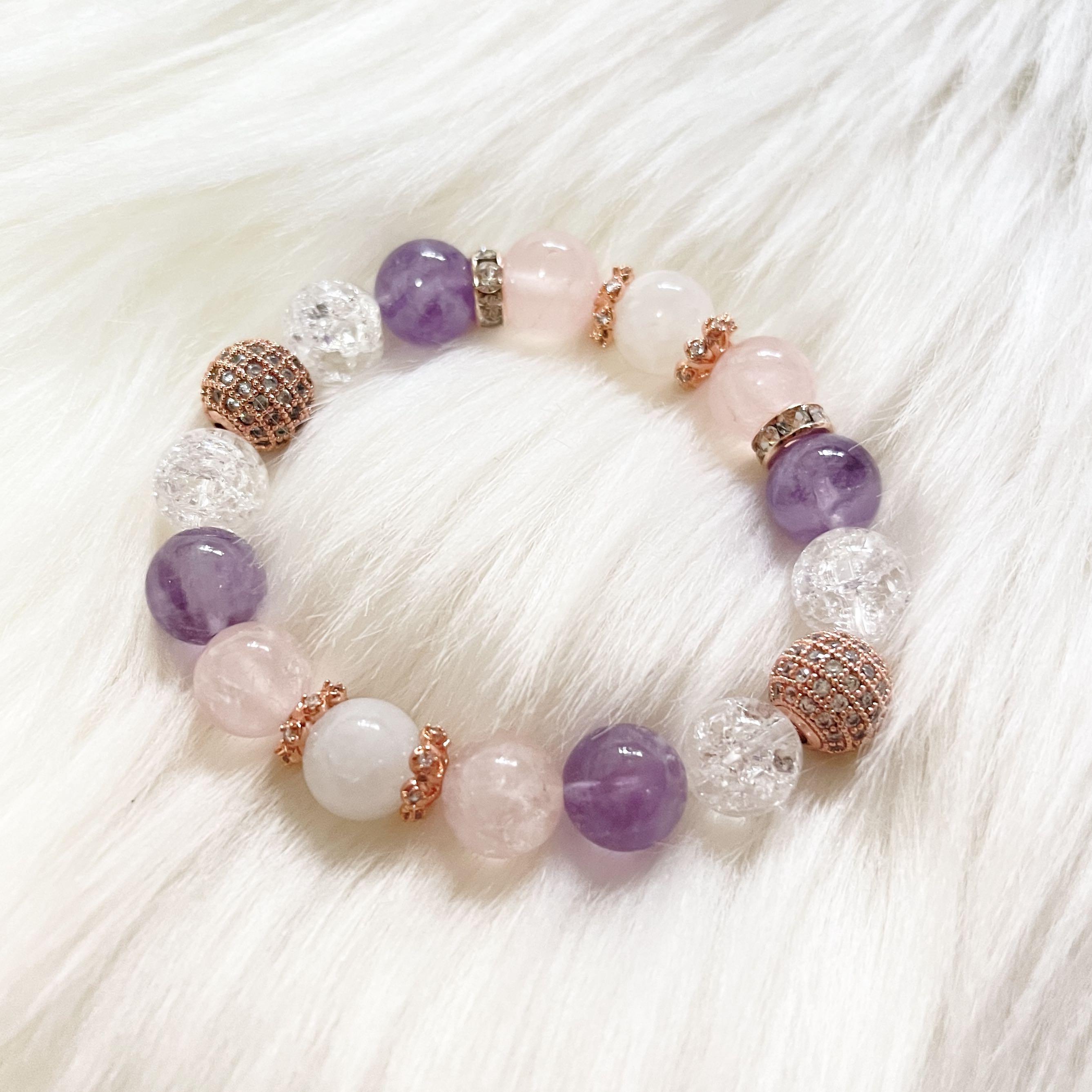Daisy Duck LAVENDER AMETHYST ROSE QUARTZ MOONSTONE