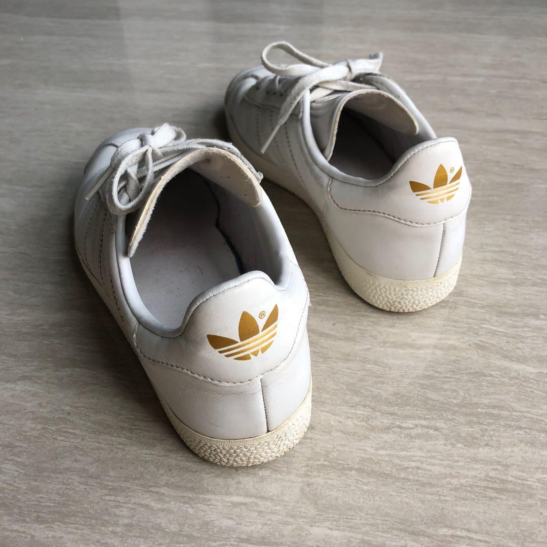 Adidas Originals Full Triple White Leather Gazelle Women Sneakers