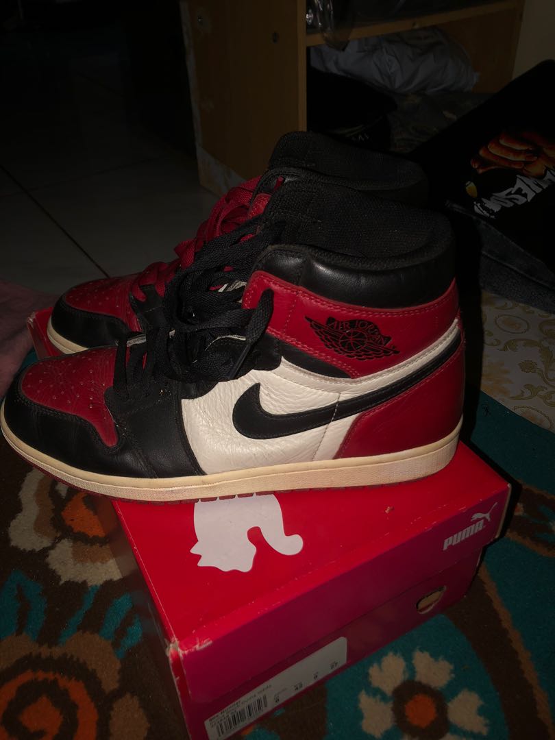 Air Jordan 1 high bred toe, Fesyen Pria 