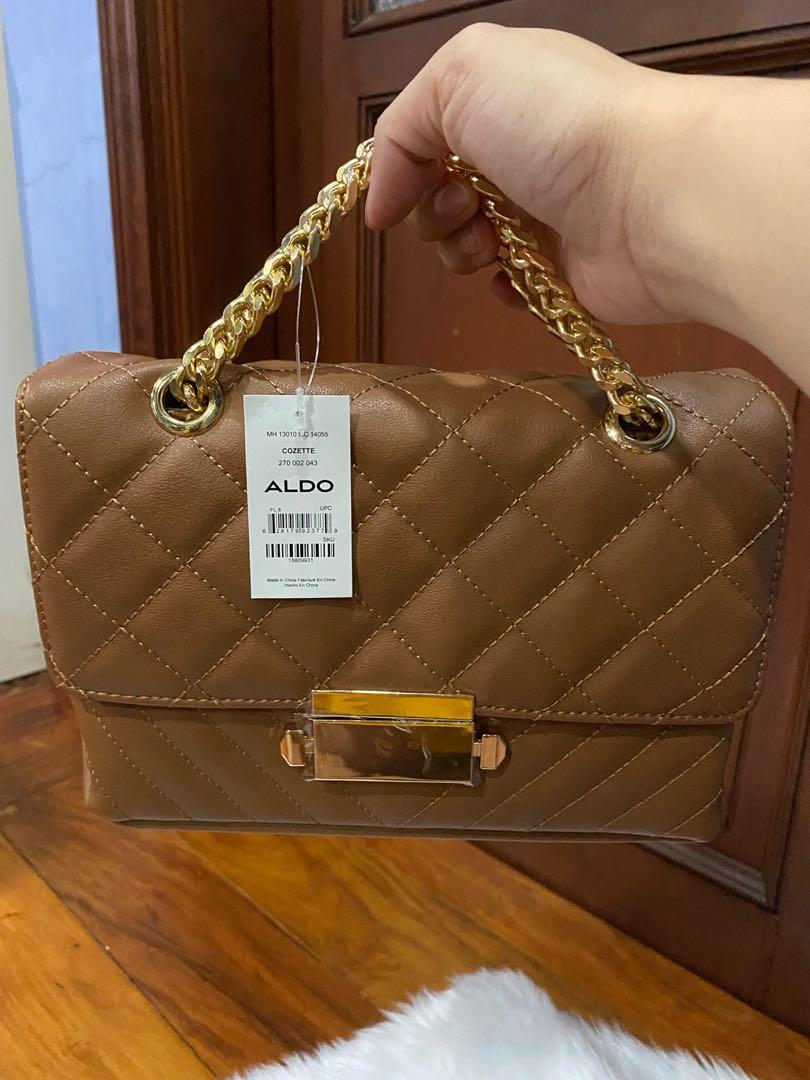Aldo Quilted Leather Chain Bag in Brown Women s Fashion Bags