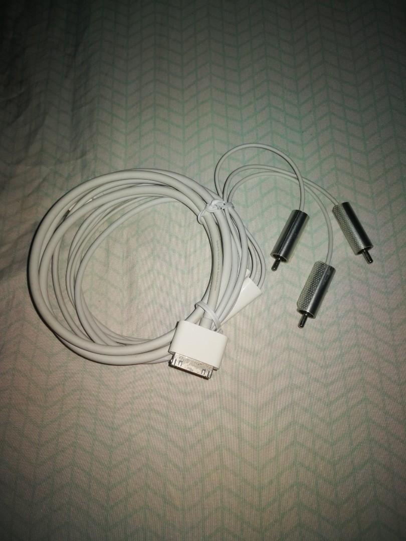 Apple Component AV Cable (Category: Portable Audio Accessories) located in Davao. Submitted by rednaxela44 (Listing ID 1116345441, Image 2). Description: Brand New but No Box. Original bought from Apple Shop Australia. The Apple MB128LL/B Component AV Cable allows to easily connecting your iPod or iPhone to the component video inputs on a TV. The cable also features audio and USB connectors and a USB Power Adapter is included in the box. You can 