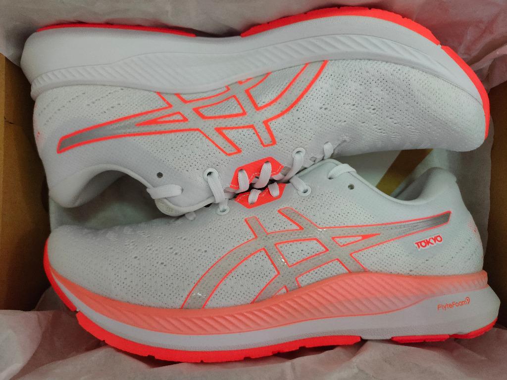 Asics Evoride Tokyo White/Sunrise Red Women Running Shoe UK7, Women's