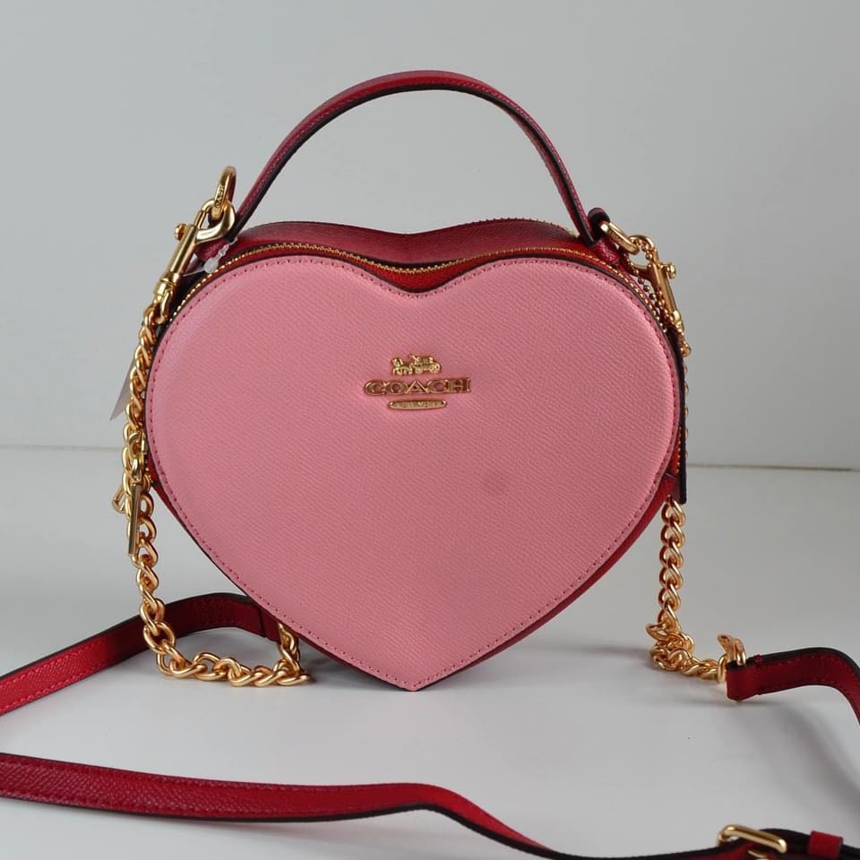 coach red heart bag