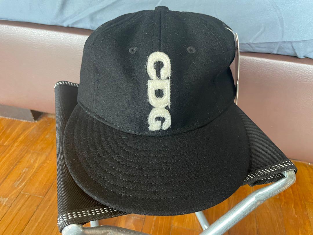 CDG Comme des Garcons   Black Vertical Logo Wool Hat, Men's