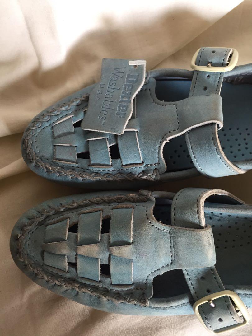 Dexter USA Classic Comfort Flat Shoes Blue Mary Jane Sandals