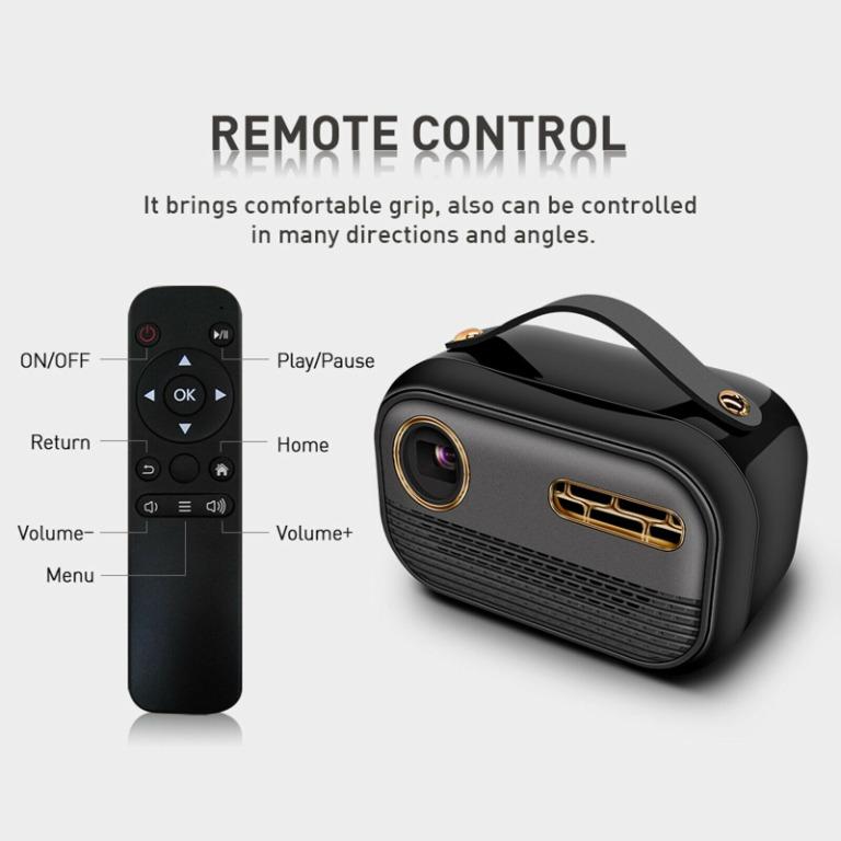 DLP 4K HD MINI PROJECTOR (Category: Projectors) located in Taguig. Submitted by urbangizbyinfomax (Listing ID 1116314782, Image 2). Description: Projection Technology: DLP(0.2’DMD) ,Display Chip: RGB LED OSRAM Q6 ,Projection Area:30-120 inch ,Contrast: 500:1 Basic Frequency:quad-core ARM Cortex-A53 CPU up to 1.8GHz,GPU:ARM G31 MP2 GPU,RAM:2GB,ROM: 16GB, WIFI:2.4G/5G 802.11a/b/g/n/ac Interface: 1xTF Card: Max 32GB ,1xHDMI: HDMI Input 1.4 , 1xUSB: 