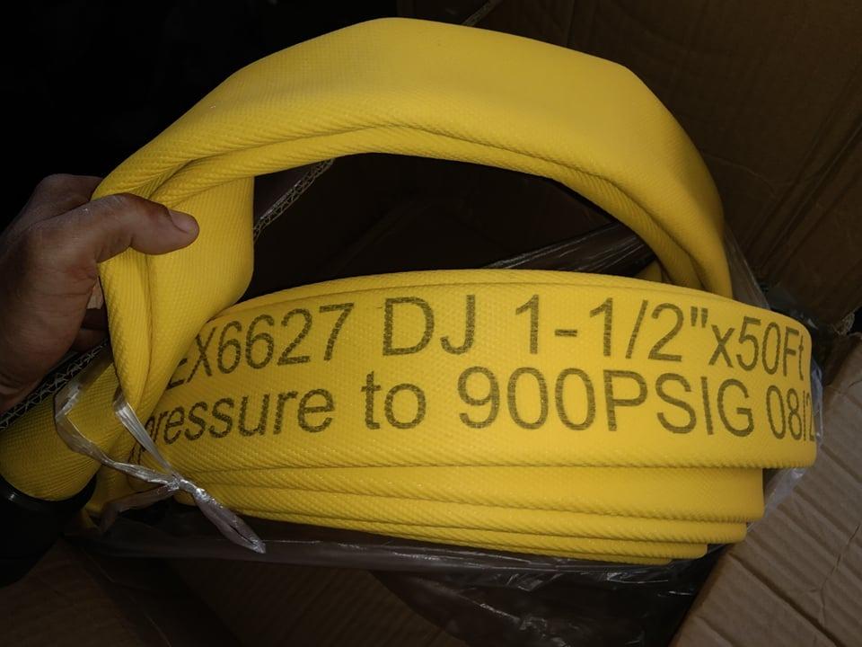 Fire Hose YELLOW 1.5x50 Double Jacket (Category: Construction Tools & Equipment) located in Mandaluyong City. Submitted by shammyshop (Listing ID 1116338394, Image 2). Description: Description 5 Elem YELLOW Fire Hose Size: 1.5"x50' Double Jacket EPDM Liner UL Listed 300 PSI with Aluminum NH Coupling Made in China..