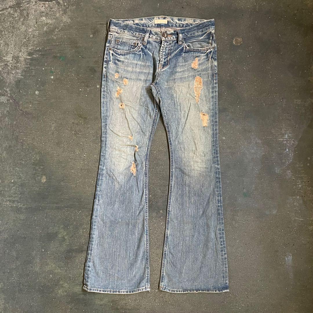 low waist flared jeans by goa (Category: Jeans) located in Iloilo. Submitted by luvsracumin (Listing ID 1116309846, Image 1). Description: faded nicely waist 16.5” length 42” knee 7.5” leg opening 10.5”.