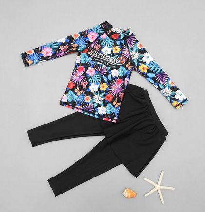 Swimming Suit kids girl mansu muslimah children fashion long sleeve  4/5/6/7/8/9/10/11/12/13/14/15 years old baju renang budak perempuan plus  size Swimwear swimsuit