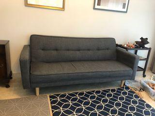 Grey small sofa bed click clack