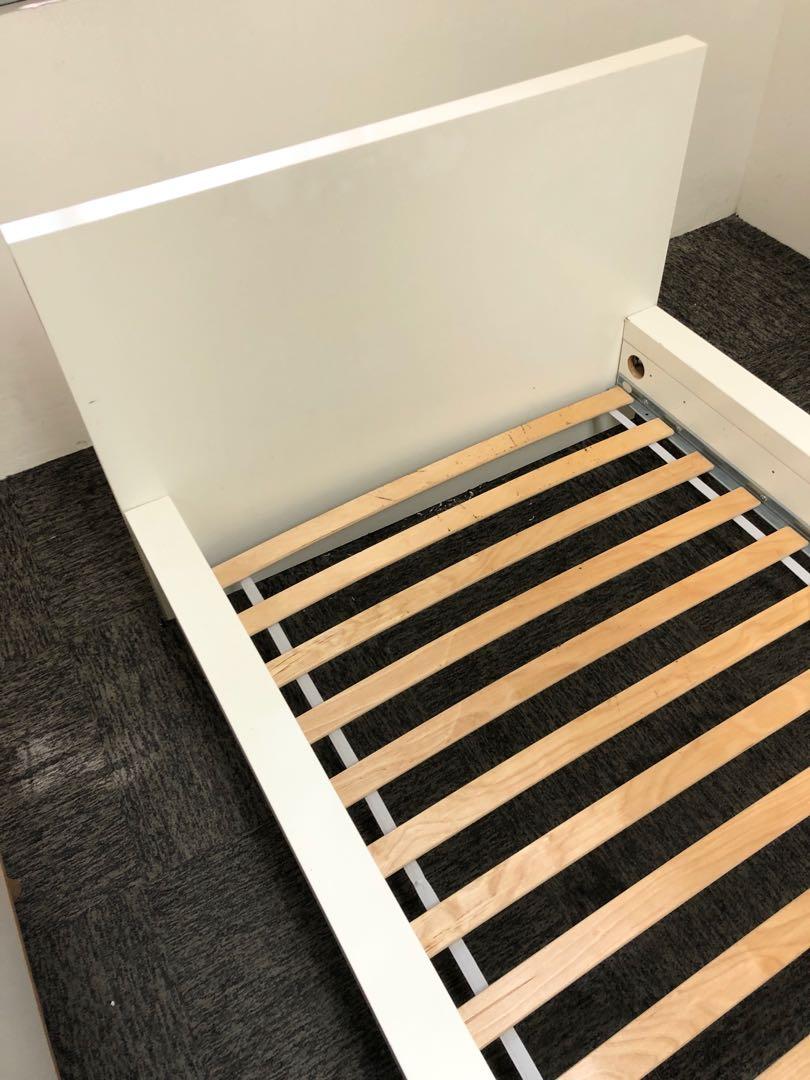 Ikea single bed with SULTAN thick mattress, Furniture & Home Living, Furniture, Bed Frames
