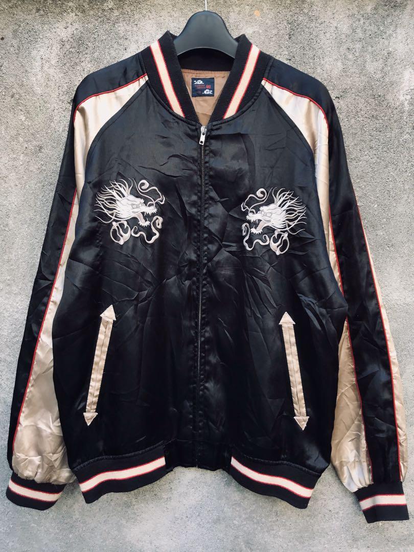 Japanese Traditional Sukajan Ryu Dragon Embroidery Souvenir Jacket