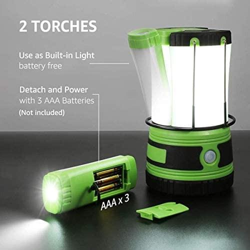 LED Camping Lantern, Battery Powered Camping Lights, 1000LM, 4 Light Modes,  IPX4 Waterproof Tent Lights, Portable Flashlight for Power Outages,  Emergency, Hurricane, Hiking, 2-Pack