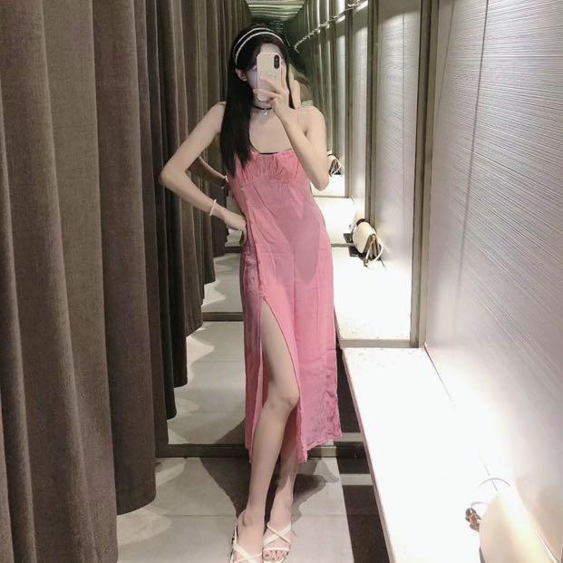 baby pink cami dress