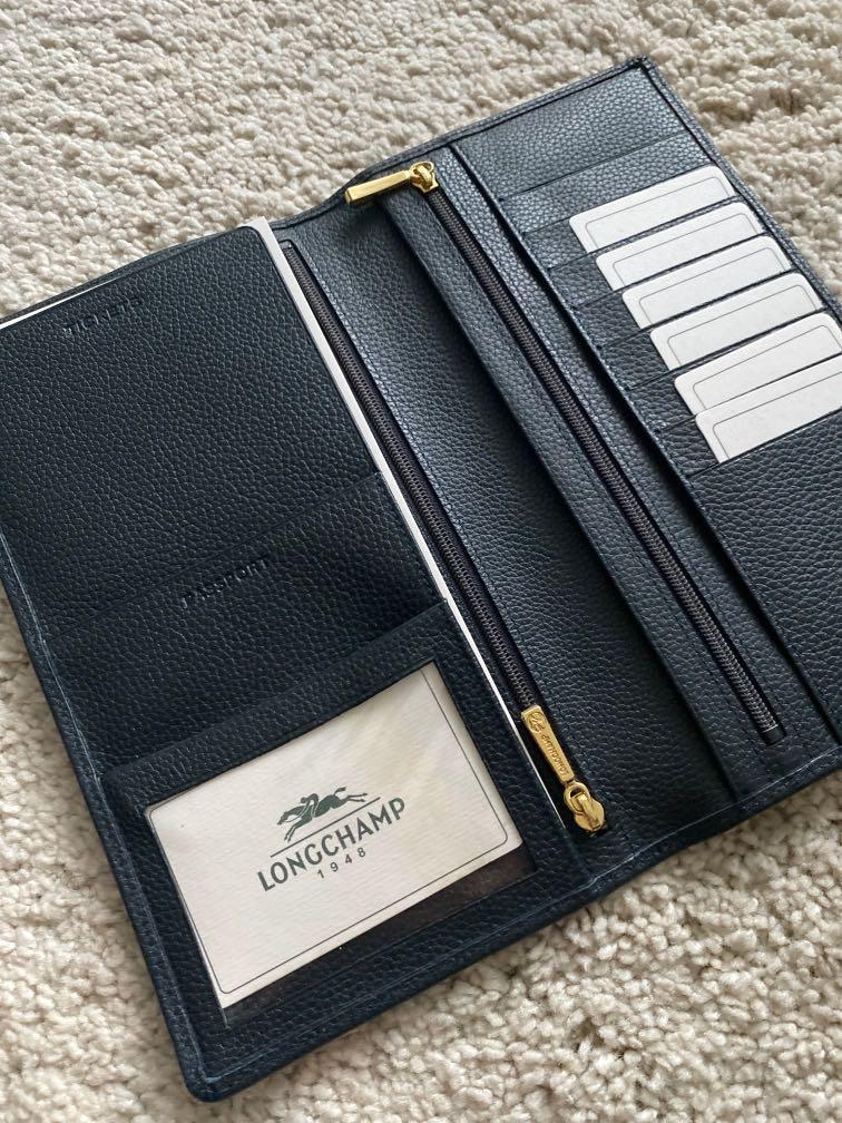 Longchamp leather travel walllet