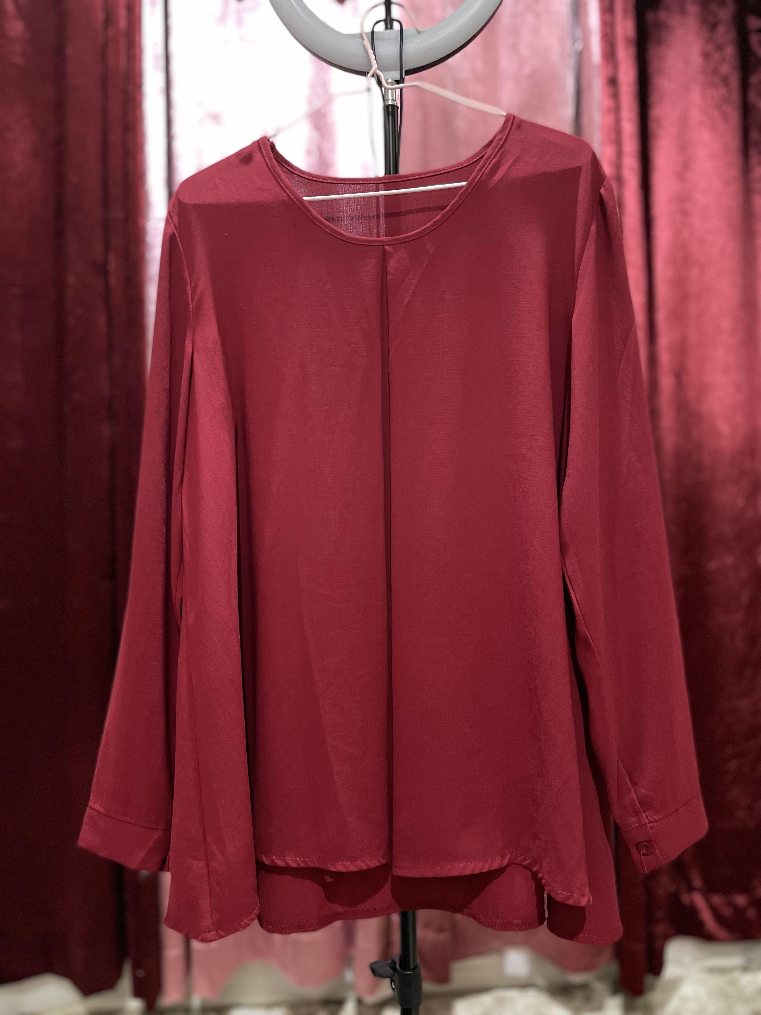 Maroon Blouse Muslimah Fashion Tops On Carousell