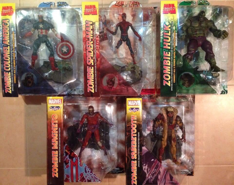 Marvel Select Zombie Colonel America Spider Man Hulk Magneto Sabretooth Marvel Zombies