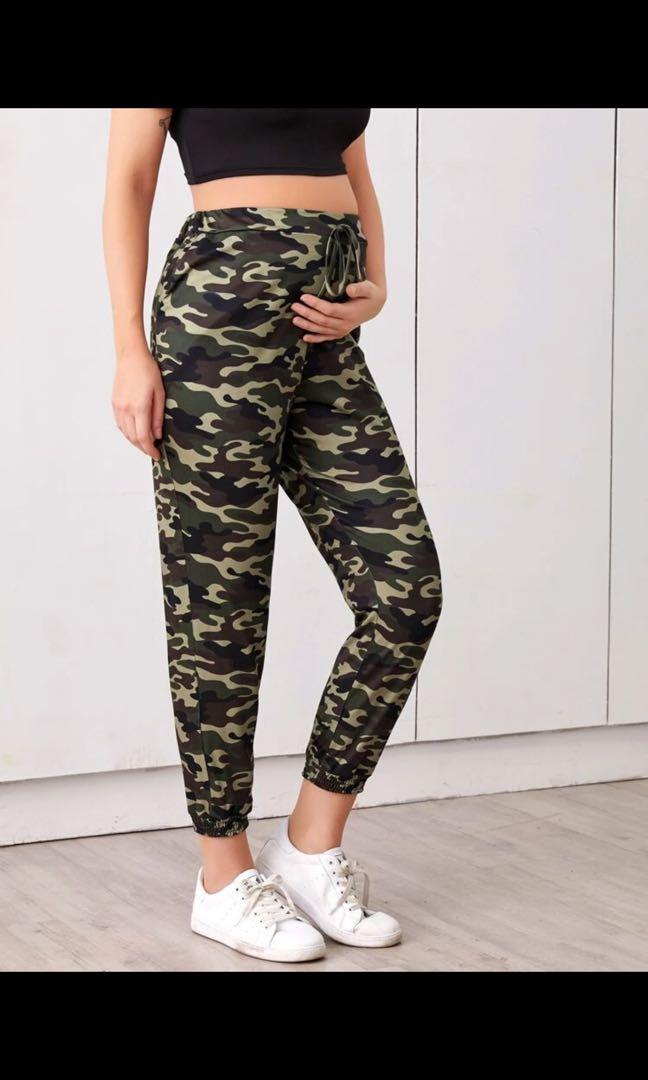 Pregnancy Camo Sweat Pants Army Green 