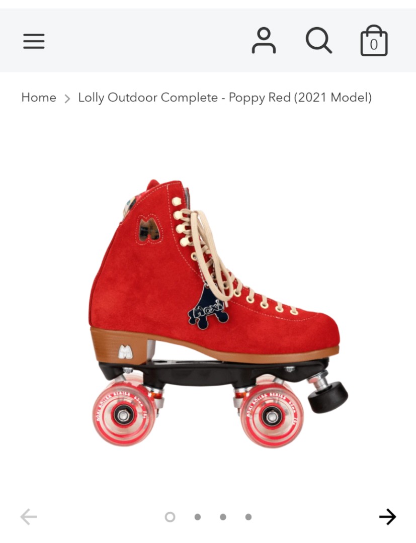Moxi Roller Skates Outdoor Gummy Wheels 65mm 2021 model Red, Sports
