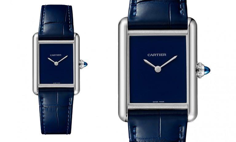NEW] Cartier Tank Must de Cartier Blue, 名牌, 手錶- Carousell