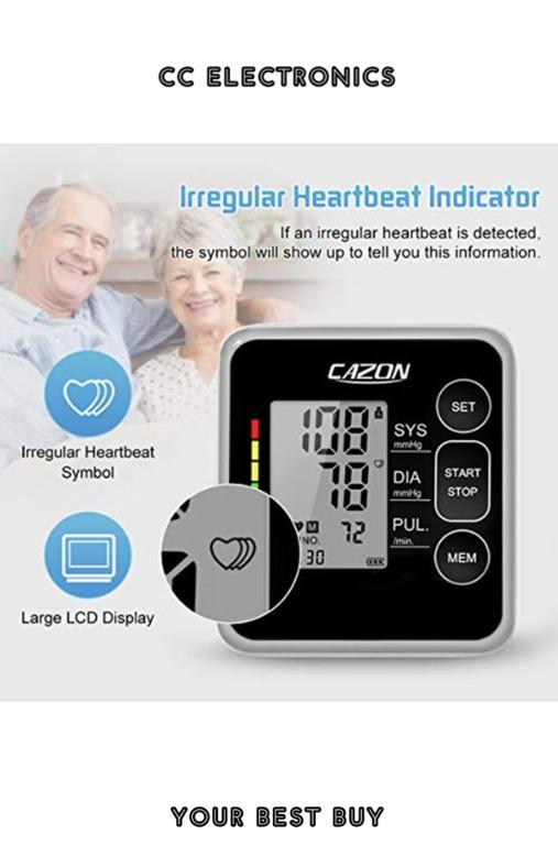 CAZON Blood Pressure Monitor Upper Arm BP Machine for Home Use BP