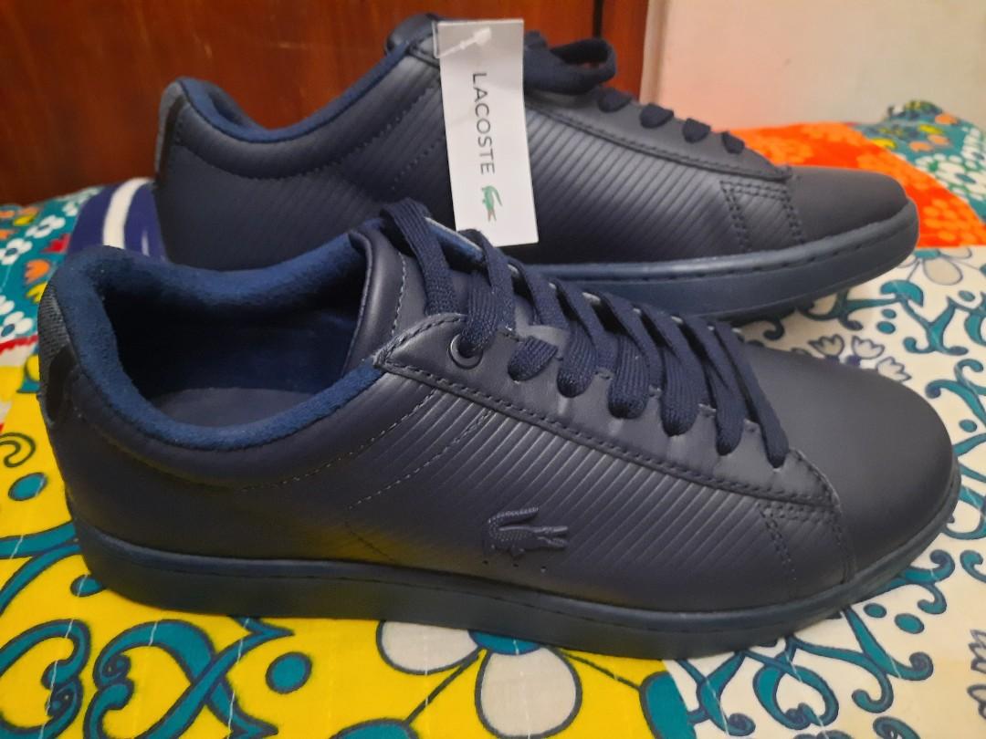 New! Lacoste MEN dark blue Leather sneaker shoes usa size 7, Men's Fashion,  Footwear, Sneakers on Carousell