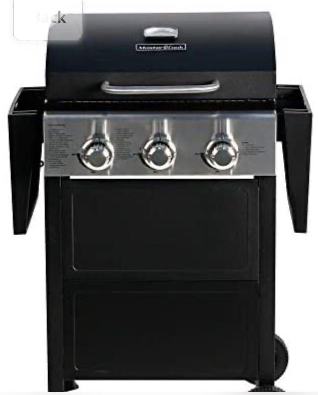 New MASTER COOK 3 Burner BBQ LPG Gas Grill, Stainless Steel 30,000 BTU
