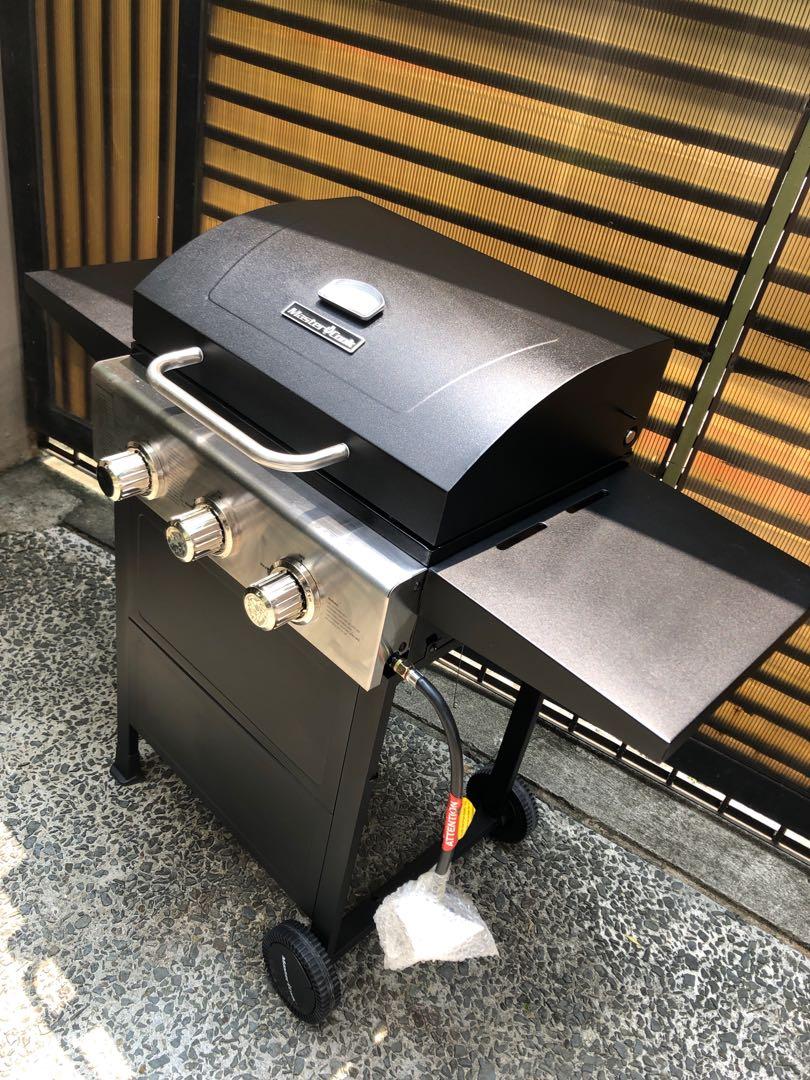 New MASTER COOK 3 Burner BBQ LPG Gas Grill, Stainless Steel 30,000 BTU