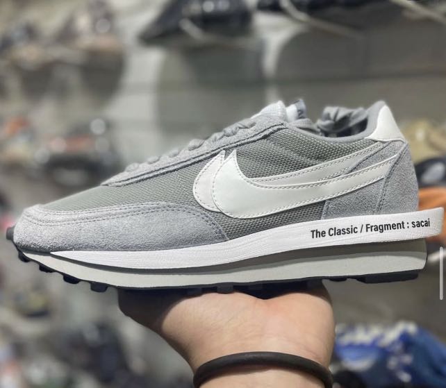 Nike Sacai Fragment LD Waffle Grey, 男裝, 鞋, 波鞋- Carousell