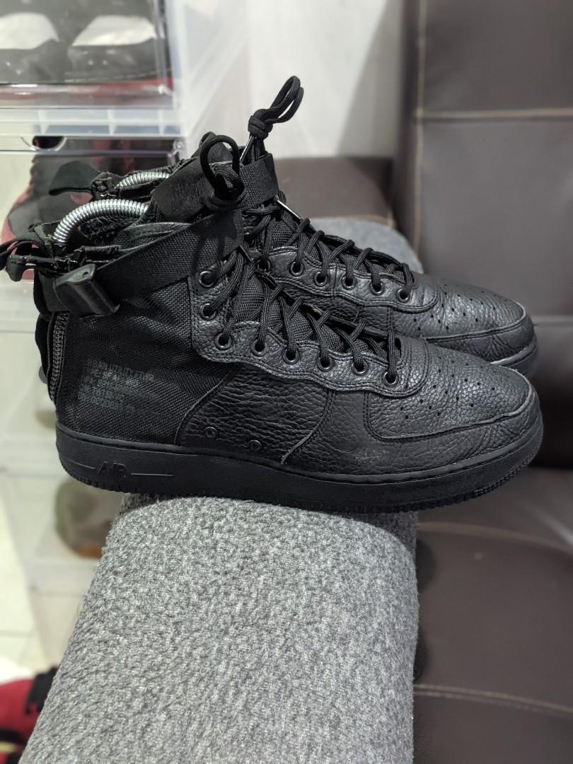 Nike SF Air Force 1 Mid Triple Black 11UK Men s Fashion Footwear