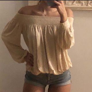 Off the shoulder flowy long sleeve