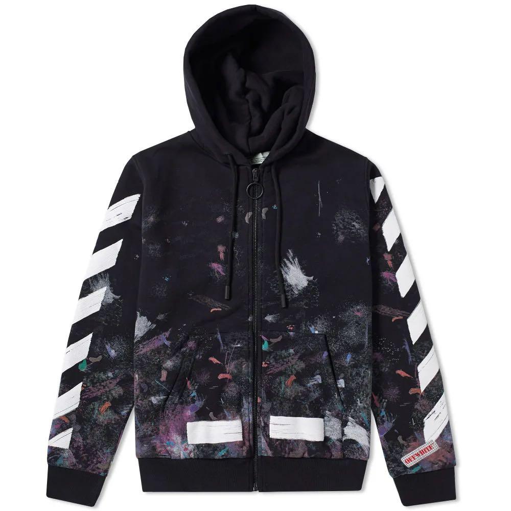 Offwhite galaxy Zip Hoodie 8 10 Size S Men s Fashion Coats Jackets and Outerwear on Carousell