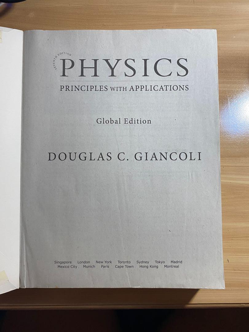 Physics principles with application by d c giancoli hobbies toys