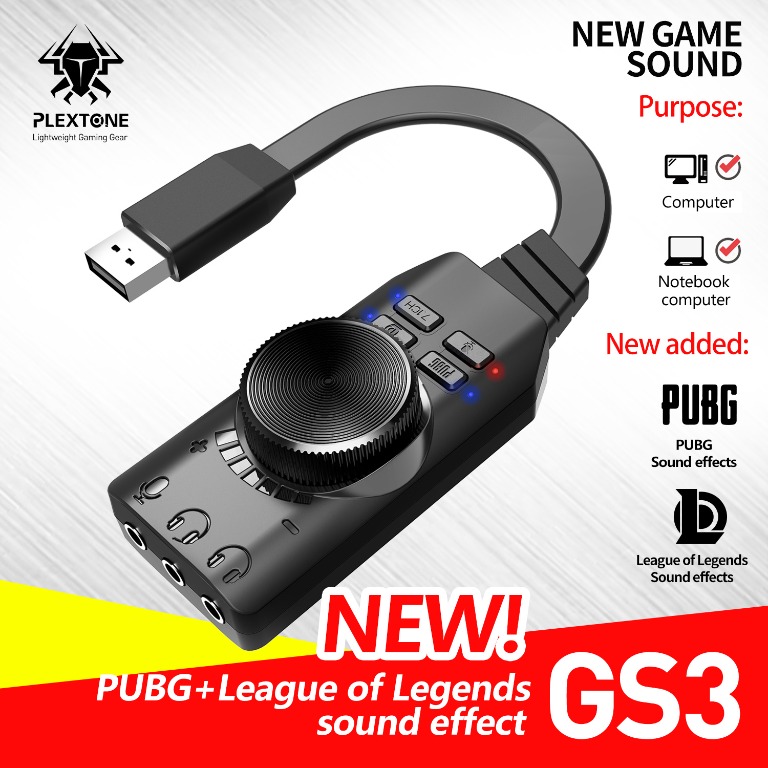 Plextone Gs3 Mark Ii Usb Dsp Sound Card New Character Available Lightweight Gaming Gear For Mac Windows 電腦 平板電腦 電腦周邊產品 其他 Carousell