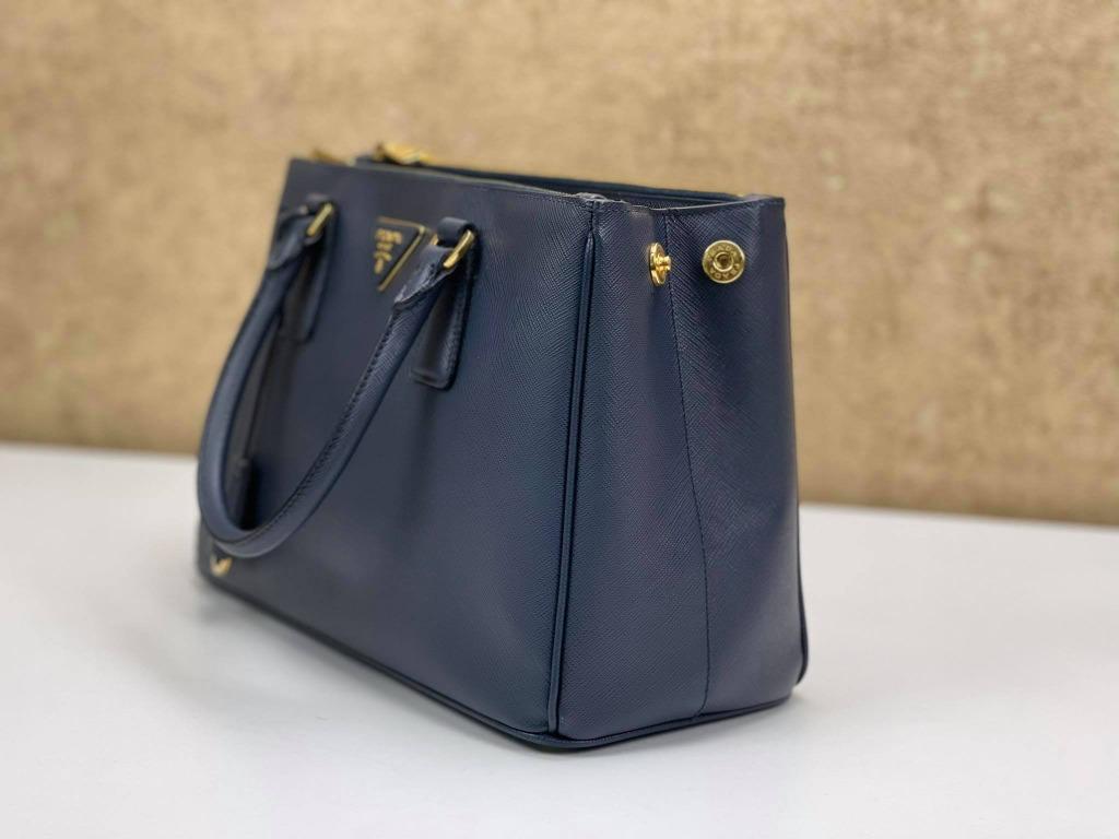 Prada BN1801 Argilla Double Zip Saffiano Lux Tote