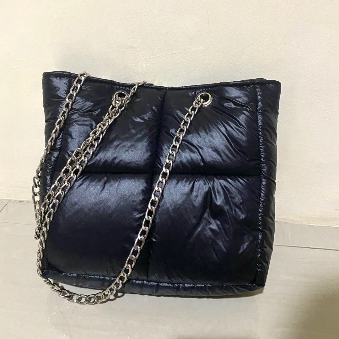 black chain handbag