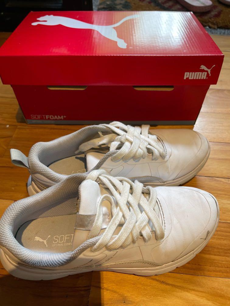 Puma white discount school shoes