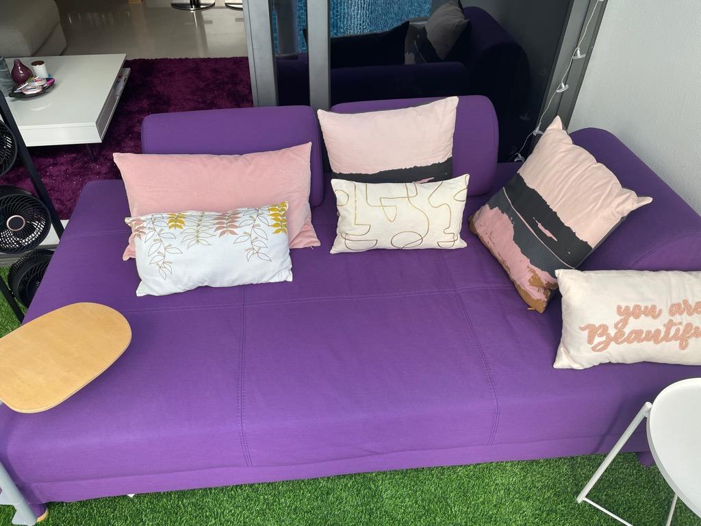 Purple Sofa Bed Flottebo Side Table