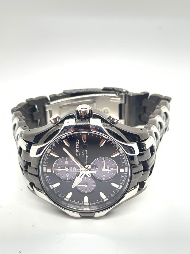 Seiko gunmetal tone hotsell solar watch