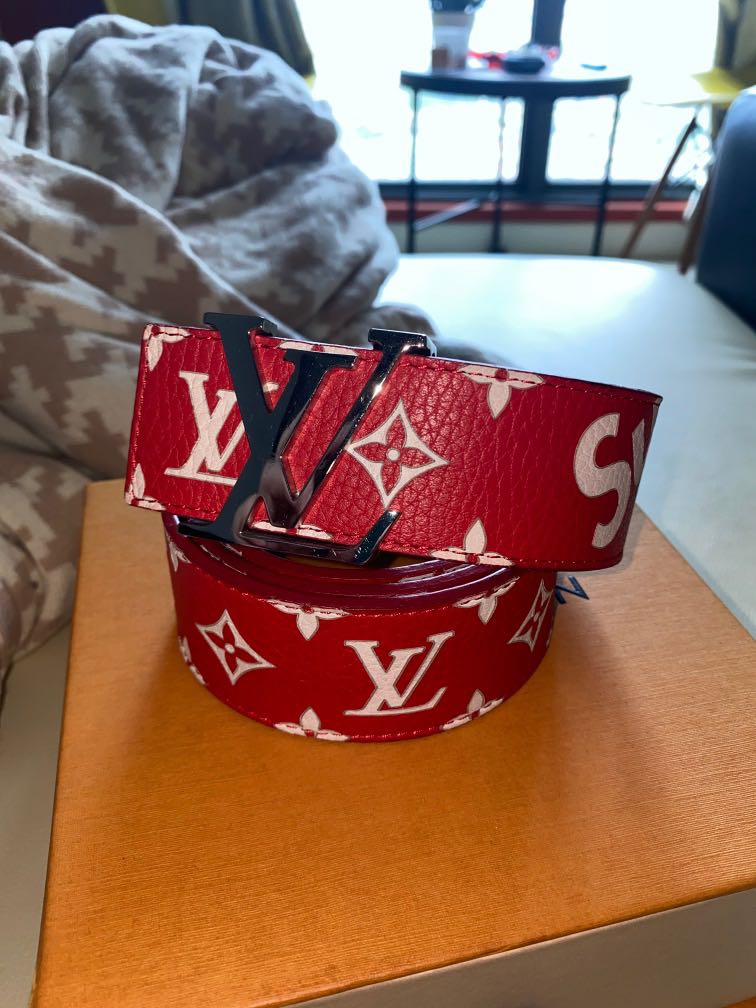 skak Electrify flyde Supreme X Louis Vuitton Belt (Red Monogrammed), Luxury, Accessories on  Carousell