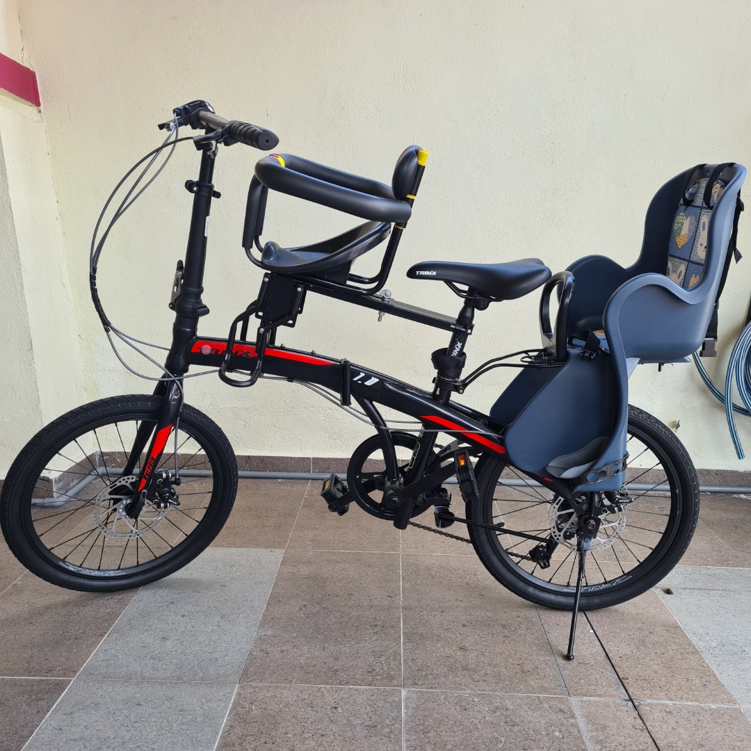 Folding bike top baby seat